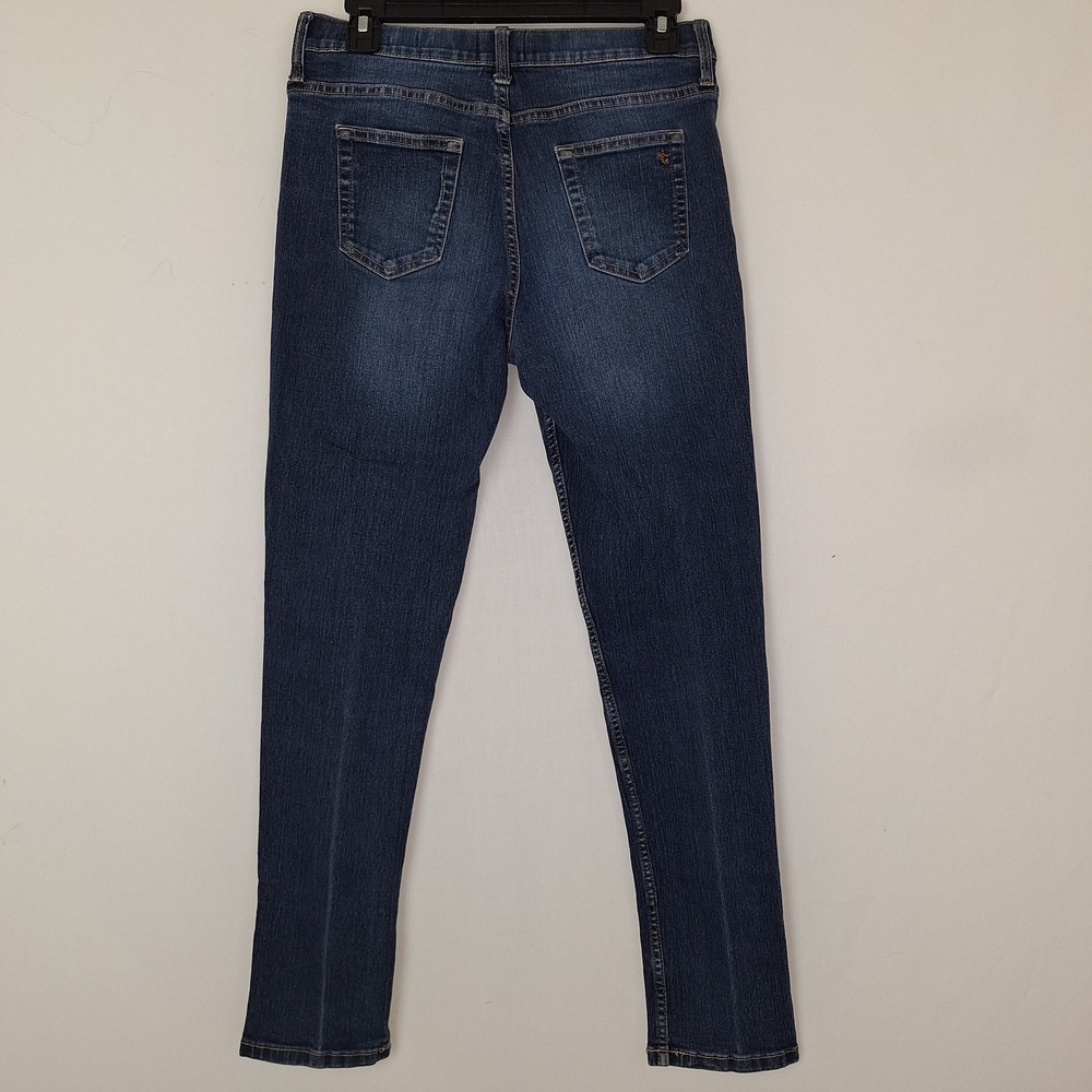 Y2K Denim Jeans Minimalist Denim True Craft 16 Tapered Jeans Dark Wash Blue - Picture 2 of 14